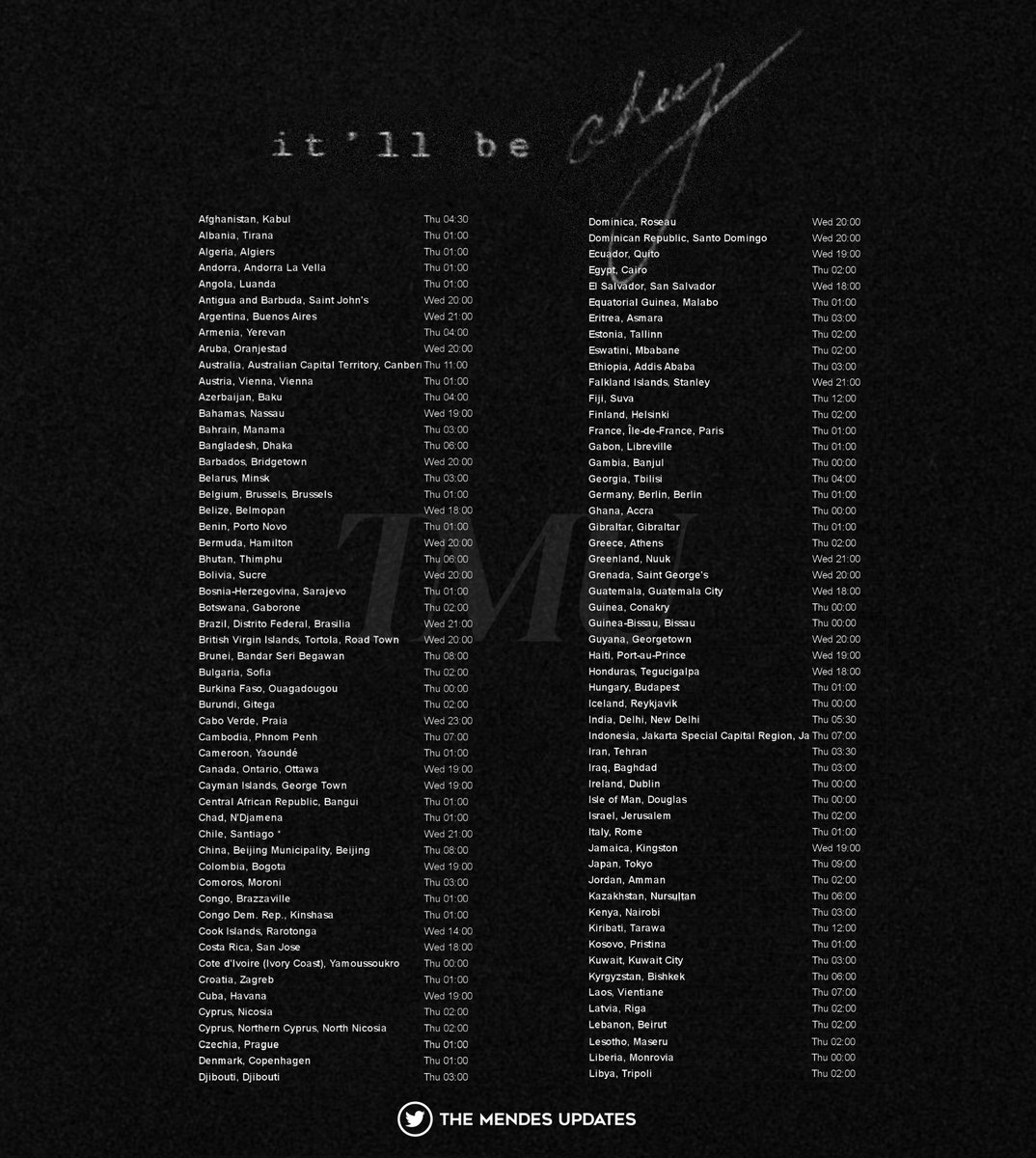 TheMendesUpdt's tweet photo. ⏱️• “it’ll be okay” — Shawn Mendes   ㅤㅤㅤ Dec. 01, 2021 - 7pm EST 

• pre-save: https://t.co/4JT4w1FFZ1

• Timezones: @ShawnMendes @ShawnAccess https://t.co/zsbhOko57Z