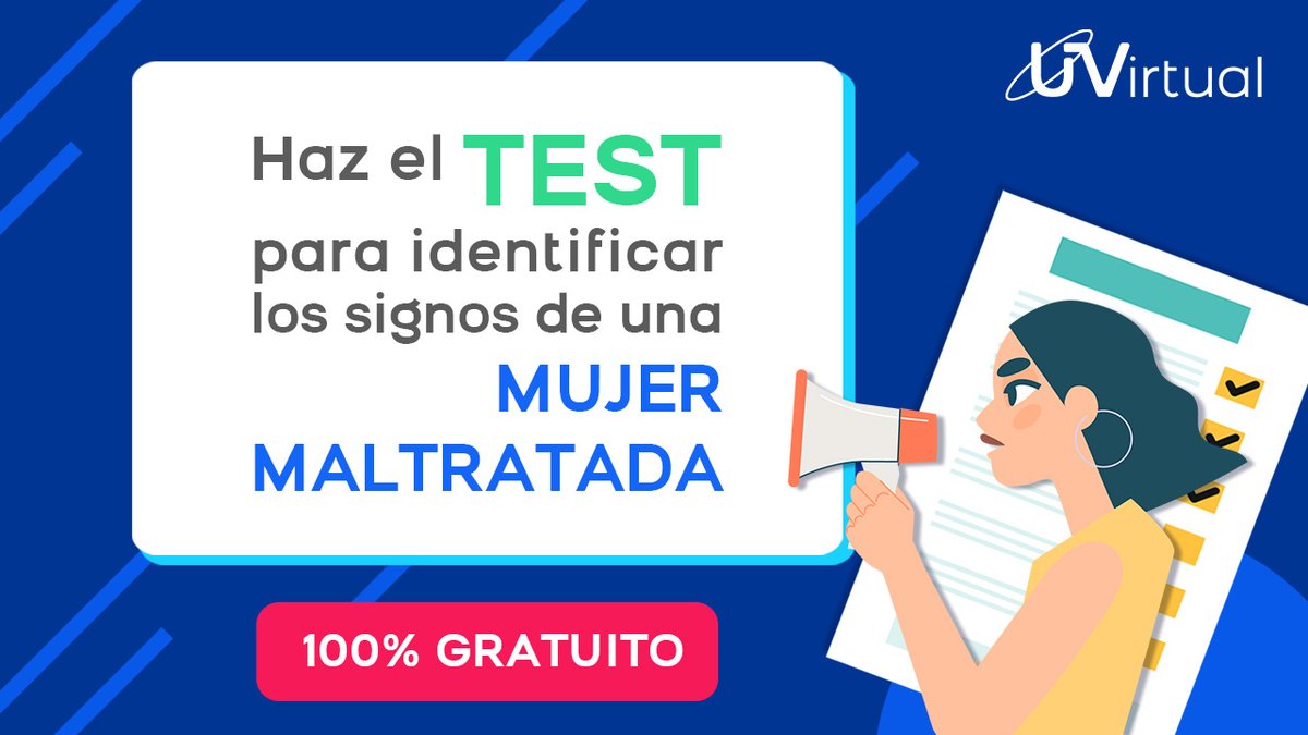 uvirtualoficial's tweet photo. La violencia contra las mujeres es una de las violaciones de los derechos humanos más frecuentes, por lo que te invitamos a que hagas el siguiente test para identificar las señales de una mujer maltratada y puedas ayudar a las víctimas. Ingresa aquí:https://t.co/JGpex8CyMN https://t.co/MKSmDeLyzA
