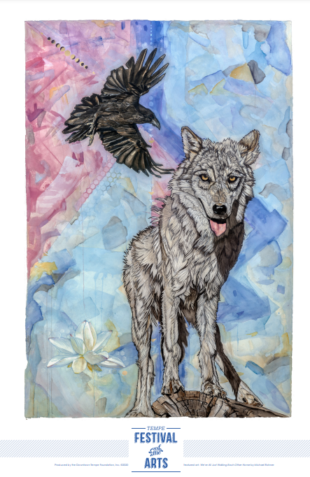 TempeArtFest's tweet photo. The featured artist for our fall festival is Michael Rohner, with his piece titled, We're All Just Walking Each Other Home, in Pen and Ink Mixed Media. Learn more at https://t.co/yZOv4u38yK #art #downtowntempe https://t.co/789hv6B3Y1
