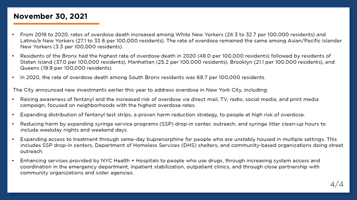 nycgov's tweet photo. NOW — @NYCMayor announces first in the nation Overdose Prevention Center services in New York City. https://t.co/qwopBjrjwR