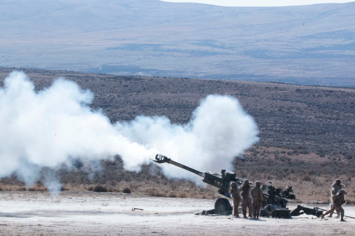 @USArmy 💬 *1-37 Field Artillery Battalion, 1-2 Stryker Brigade has entered the chat*

(Soldiers of 1-37 FA conduct live-fire certifications on their 155mm M777 Howitzers at Yakima Training Center, Oct. 18, 2021)

#TrainedAndReady #ArmyTeam

@7thID @I_Corps @FORSCOM @USARPAC @INDOPACOM