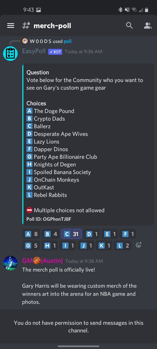 99_ballerz's tweet photo. Another one on players only discord. Go vote and let's win this thing! BALLERZZZZ! @BALLERZ_NFT https://t.co/dSYiXcDPwG