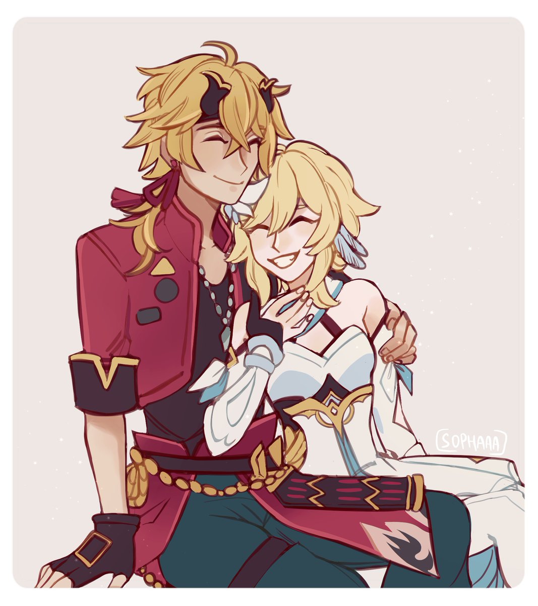 sophaaaa1's tweet photo. #thoma #genshinimpactfanart  #lumine i feel feelings ;;;w;;;; https://t.co/MGb3mal51j