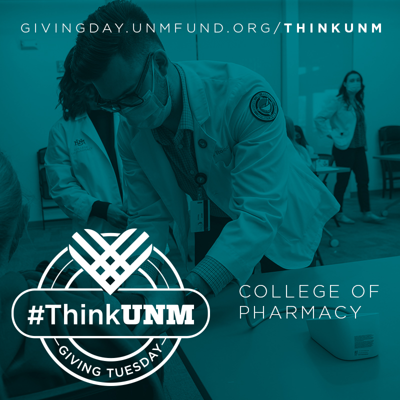 unmcop's tweet photo. This #GivingTuesday, help us support the next generation of pharmacy leaders, grow the practice of pharmacy and expand world-class research by pledging a gift of any size in one of our many funds:
https://t.co/4H69190EFm
#ThinkUNM @UNMFund https://t.co/9h973Bedk7
