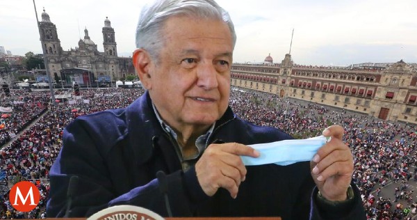 Milenio's tweet photo. #AMLO asegura que cubrebocas no será obligatorio en evento del #Zócalo por 3 años de #4T https://t.co/jGO1s9gjbG https://t.co/FBf6O9LpIE