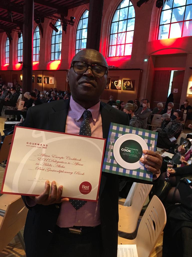 Our Africa-Europe Cookbook created with <a href="/_AfricanUnion/">African Union</a> won a prestigious Gourmand Award at the <a href="/thecookbookfair/">Cookbook Fair</a> in Paris! We want to celebrate food as a tool to unite people &amp; reflect our cultural diversity. Stay tuned for the online interactive version to be launched soon #EUAU