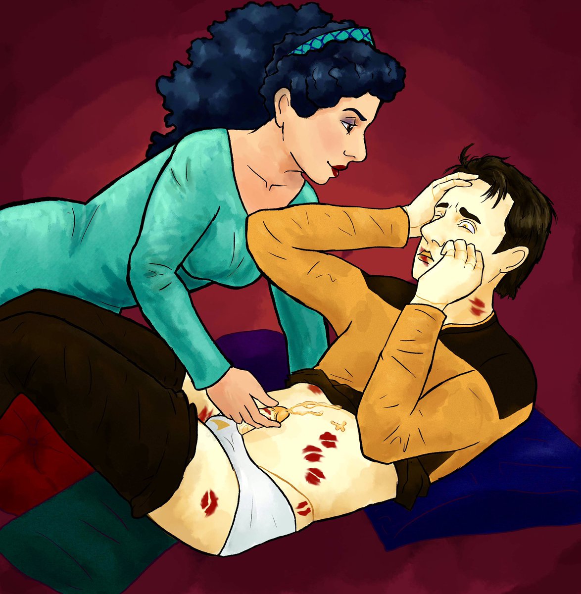Kloaka6's tweet photo. Testing out some new feelings with the emotions expert #nsfw #data #troi #deannatroi #startrek #tng #datroi #datasoong https://t.co/1DZBuFz4eT