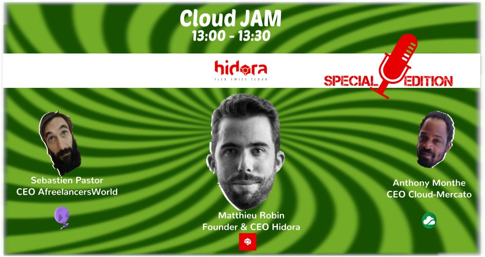 AfreelancersW's tweet photo. Attention ! Ce Jeudi, ça va parler francs ! (mais Suisses les francs) 😀
On reçoit @matthieurobin le founder et CEO de @HidoraSwiss pour un prochain Cloud Jam Special Edition.
Comme d'habitude, entre 13h00 & 13h30 (ish) directement sur
https://t.co/Dez4f8YHfT
See translation https://t.co/C2lKZCrJhY