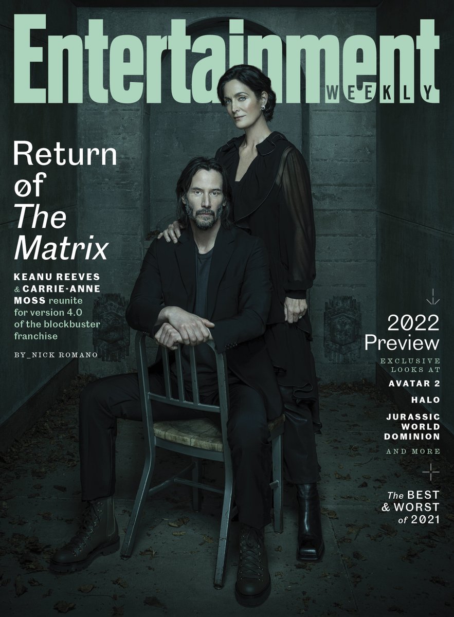 Resurrected and it feels so good. Keanu Reeves, Carrie-Anne Moss, Lana Wachowski, Jessica Henwick, Jonathan Groff, and more talk reviving #TheMatrix after nearly two decades. ew.com/movies/the-mat…