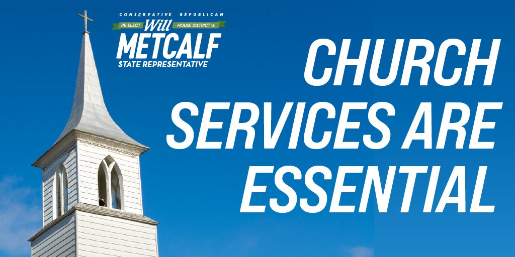 Attending church every Sunday is something my family and I make a priority. During the legislative session earlier this year I co-authored HB 525 to ensure church services are designated as an essential activity, (1/2)