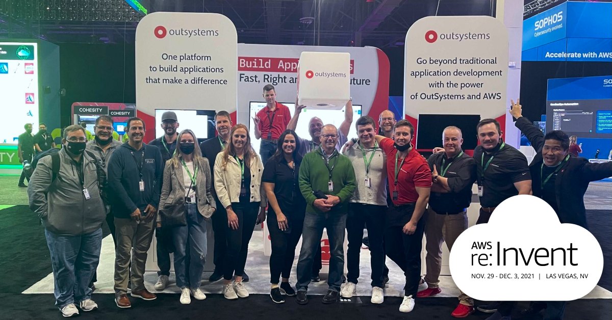 OutSystems's tweet photo. Our team is having a blast so far at @AWSreInvent 🚀 ☁️ Swing by Booth 355 or join us virtually to see the power behind our partnership with @awscloud! https://t.co/DFyRw1igoj

P.S Want to win a Nintendo Switch? Come try your luck; we’ll have fun giveaways all week! #reInvent https://t.co/z2vTqluA68