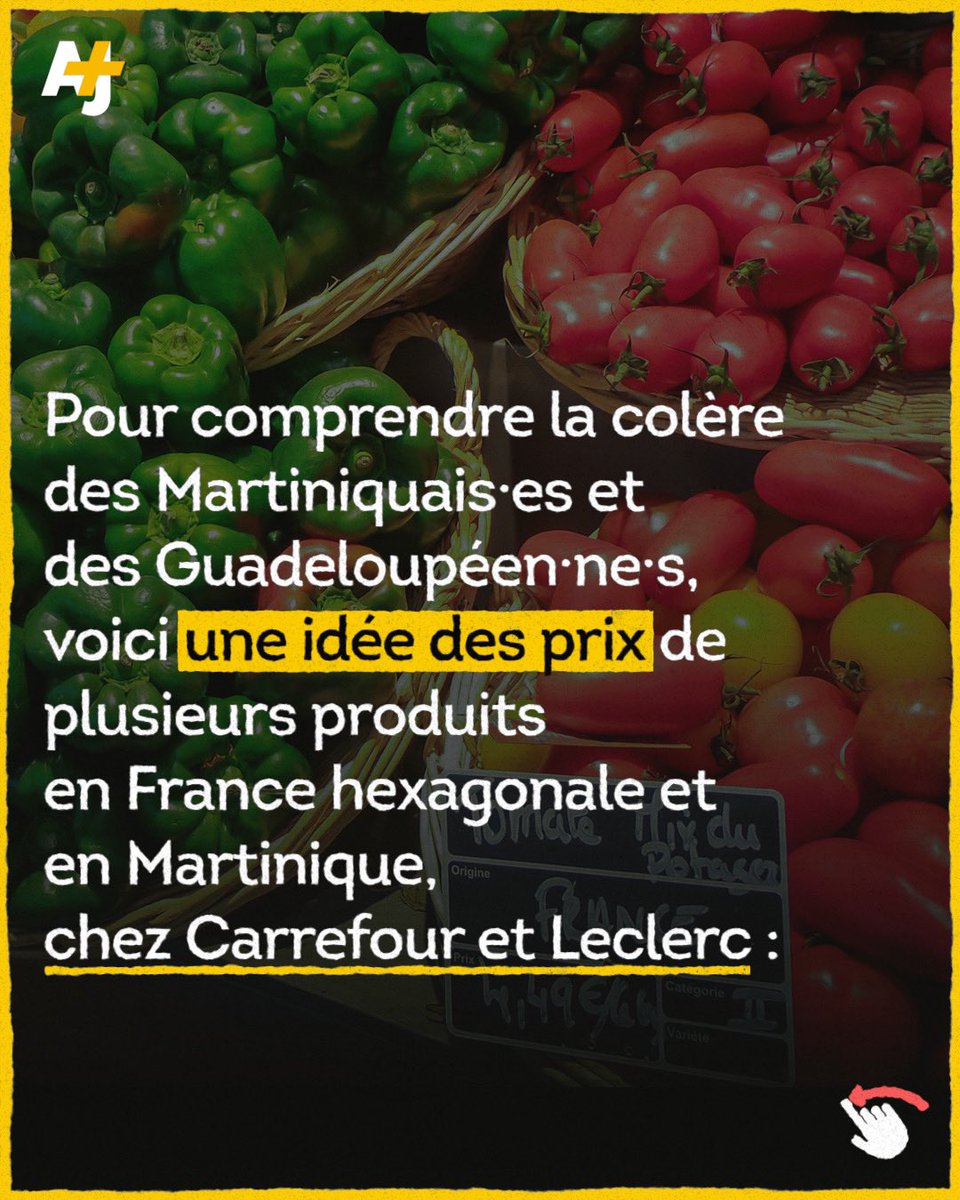 ajplusfrancais's tweet photo. Après plus d’une semaine de révoltes en Guadeloupe et en Martinique, plusieurs internautes, comme Mathilde Lamarre,(@__thilde__) ont décidé de mettre en lumière un des principaux problèmes : la différence de prix pour un même article vendu dans l’Hexagone. https://t.co/Axh73w7BYN