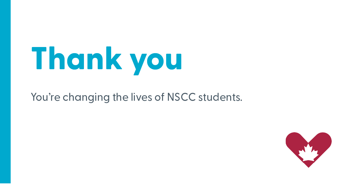 FoundationNSCC's tweet photo. We cannot do what we do without our generous support network. Your support helps fund programs and resources for students across Nova Scotia.
Consider a gift today: https://t.co/cOV2i8tAA4
#GivingTuesday #SupportNSCC https://t.co/Fix37R8hu8
