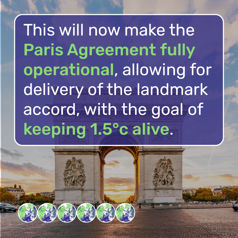 COP26's tweet photo. After 6 years, #COP26 completed the Paris Rulebook.

Why is this significant?

Swipe to learn more 🔽

#TogetherForOurPlanet | #ClimateAction