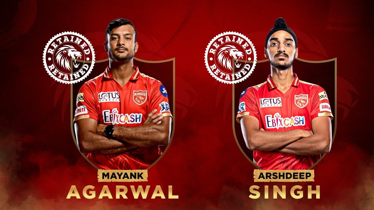 Here we are Two Kings in Lion Den 🦁 

🚨 Mayank Agarawal 
🚨 Arshdeep Singh 
#IPL2022 #PunjabKings #IPLRetention