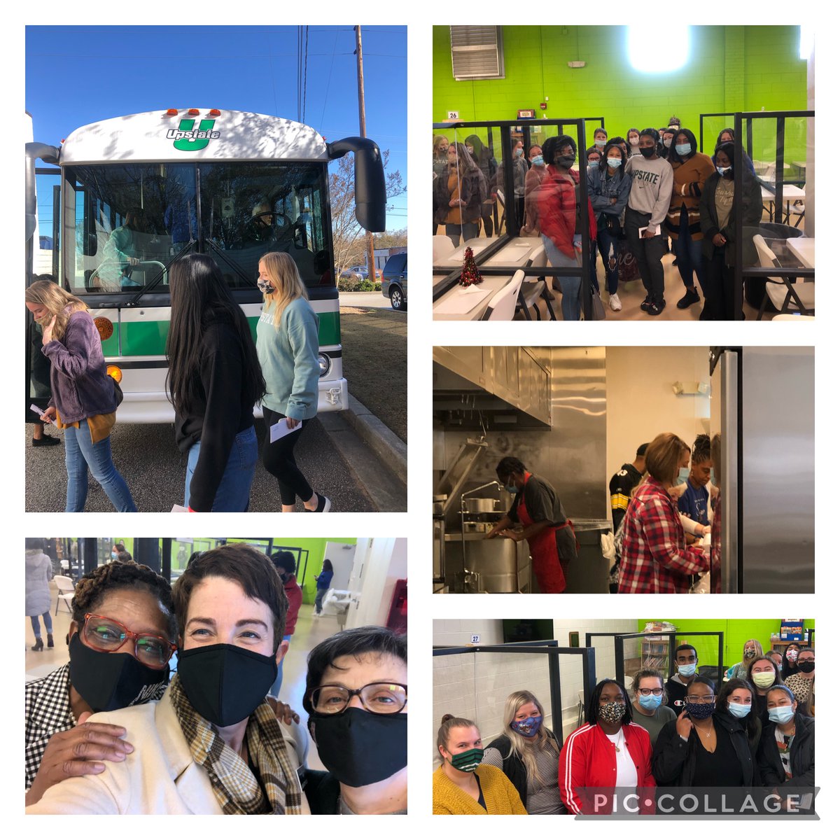 CoEHPH's tweet photo. SoEHPH Child Development and Family Studies and Early Childhood Education students visited the Spartanburg Soup Kitchen to learn about all they do to fight food insecurity. Thank you to Miss Ollie, Miss Lou, and Drs. Tanyel and Izzard for their leadership! #uscupstate https://t.co/O5nl81Mlrj