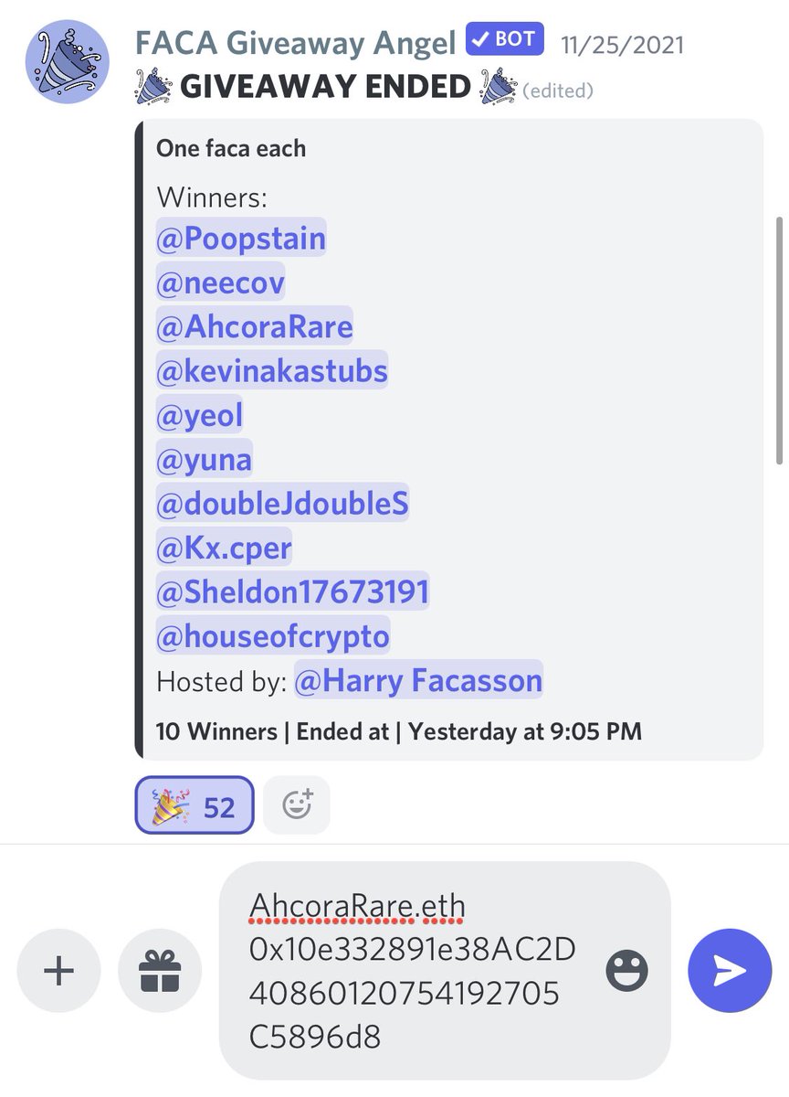 AhcoraRare's tweet photo. Wowwwwwww * 1st time winning discord BOT,, so happy,, thank you #FACAFactory,, hv a FACA day :))

✅https://t.co/cWCKPZ1U6i

🔓#AhCoraRare #UnlockGoldSkin
#NFTJustForFun #NFT
#Ethereum #CryptoArt #NFTArt 
#NFTCollector #NFTCommunity https://t.co/t47tX0GGVh