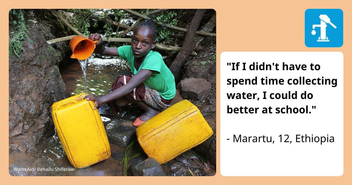 WaterAidAmerica's tweet image. This #GivingTuesday help Marartu quench her #ThirstForKnowledge: bit.ly/3xBackpacksNot…