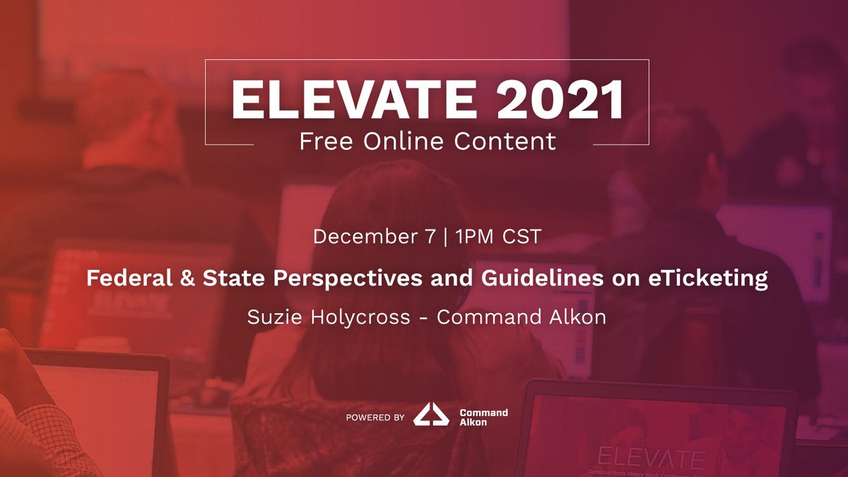 CMDALKON's tweet photo. Join us Dec. 7th at 1 PM CST as our own Suzie Holycross presents: Federal & State Perspectives and Guidelines on eTicketing. https://t.co/divI8e9ZdB
At #iHEEP2021? See Suzie present today on #eTicketing or see her at the @infotechinc booth! #togetherwebuildamazing #commandalkon https://t.co/AwqGsAhjLz