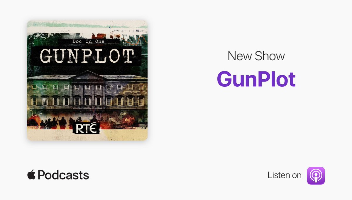 RTEdoconone's tweet photo. We're delighted that @ApplePodcasts #iTunes has chosen #GunPlot (our series on the #ArmsTrial) as one of their top 10 Best New Shows of 2021. If you've not yet listened, please do, from wherever you get your podcasts https://t.co/nU0OPmC95C Full list here https://t.co/a0fecmfDXG https://t.co/eE5l7MpKos