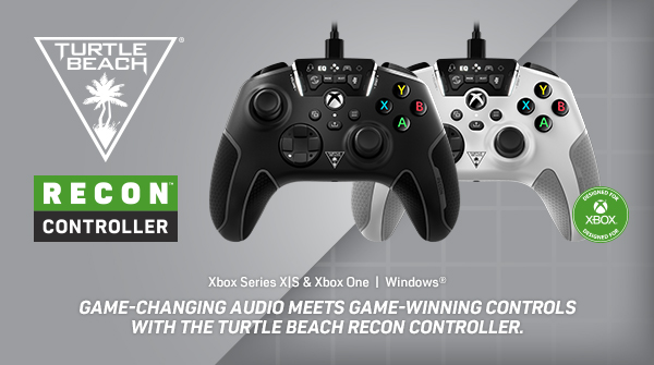 AMZNVideoGames's tweet image. Game-changing audio meets game-winning controls with the Turtle Beach Recon Controller for Xbox Series X|S, Xbox One and Windows.
Recon Controller has powerful, amplified audio features and precise controls including Pro-Aim and mappable back buttons. tinyurl.com/yckpjy5j