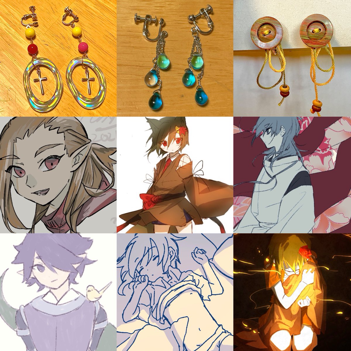 #今月描いた絵を晒す

アクセサリー率が高かった今月(左真ん中はうらぐちの絵を模倣してみたやつです) 