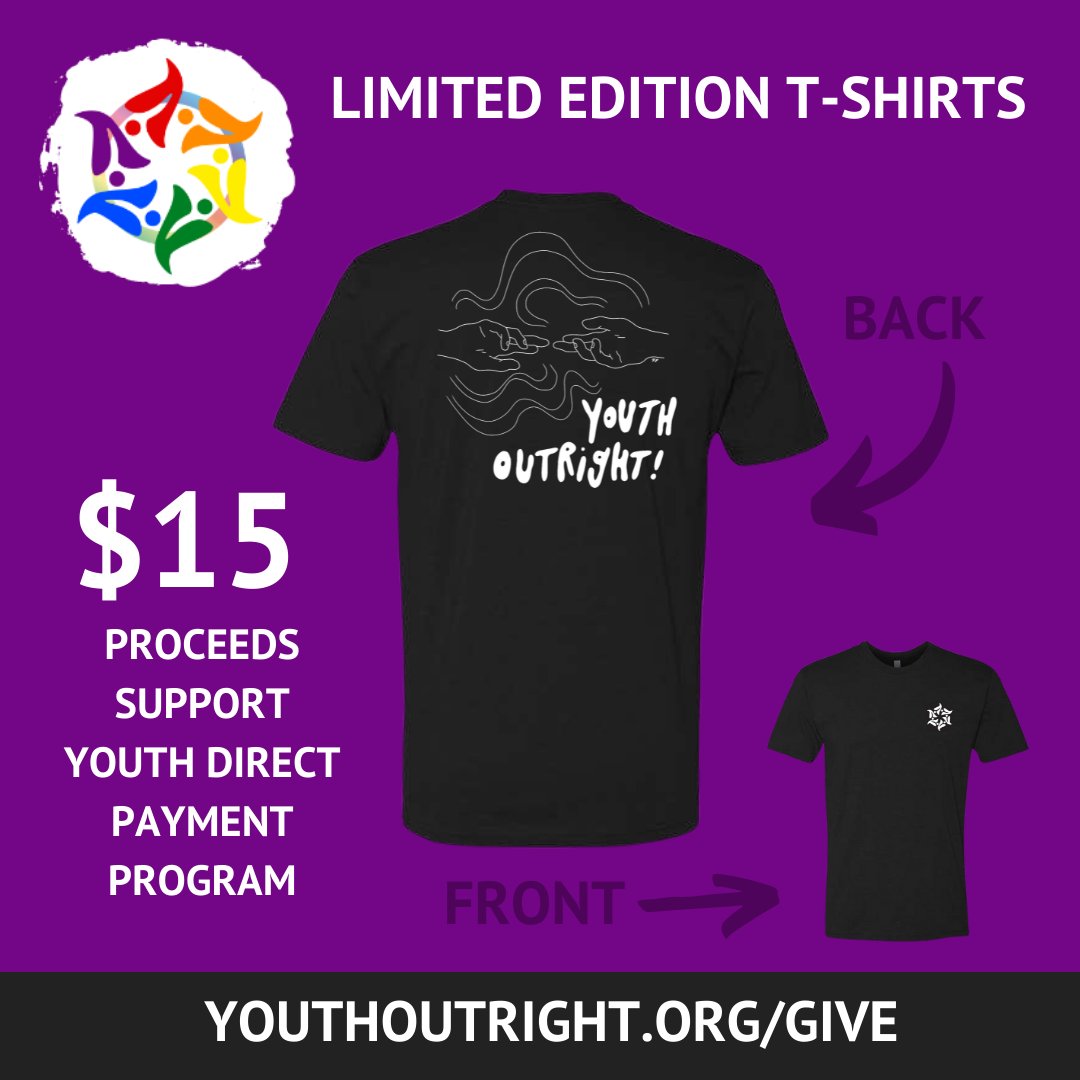 The limited-edition Youth OUTright t-shirts are here! Designed by youth artist, Reagan Petto, this soft, unisex t-shirt is ready to make its way into your wardrobe for just $15. All t-shirt proceeds support our Youth Direct Payment Program. Learn more: YouthOUTright.org/give