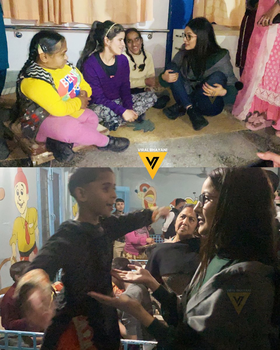 She steps put after a long time and was seen in a viral video. She visited an orphanage today in #pingalwara #amritsar  where she was seen spending a good time with the kids there. #shehnaazgill ❤
