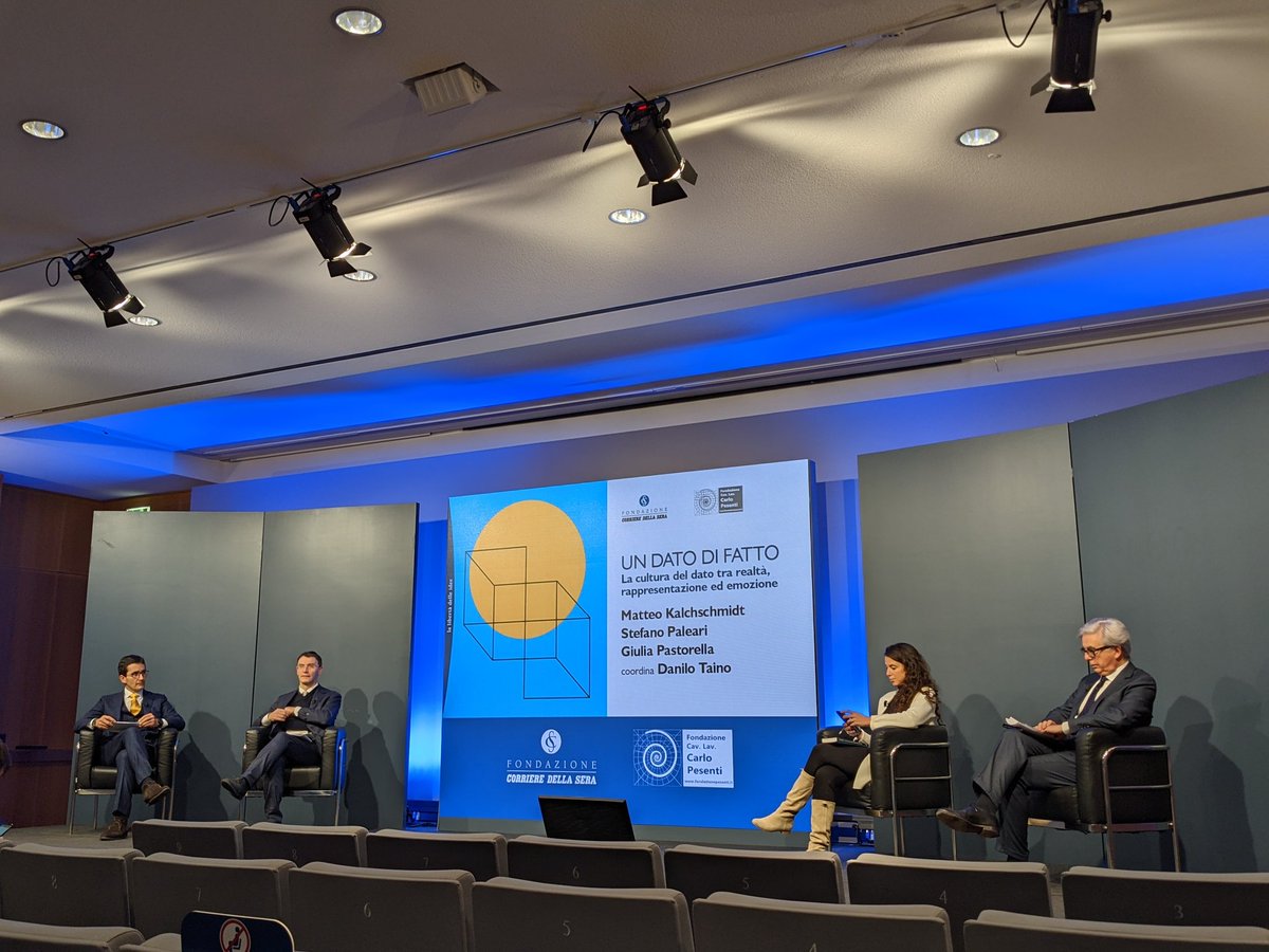 Alba_Bof's tweet photo. Presentazione del libro "Un dato di fatto" con @MKalchschmidt Stefano Paleari e Giulia Pastorella, discussione coordinata da Danilo Taino @fondpesenti_it @Corriere https://t.co/BjlWeuKU2G