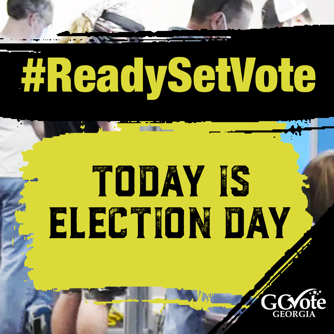 WomenWatchAfri's tweet photo. Today is ELECTION DAY! The Runoff Elections are happening today.  If you haven't already early voted or voted by absentee ballot, make sure you GO VOTE today!

#GoVoteGeorgia #yourvotecounts #yourvoicematters https://t.co/rlrNVGMqPI