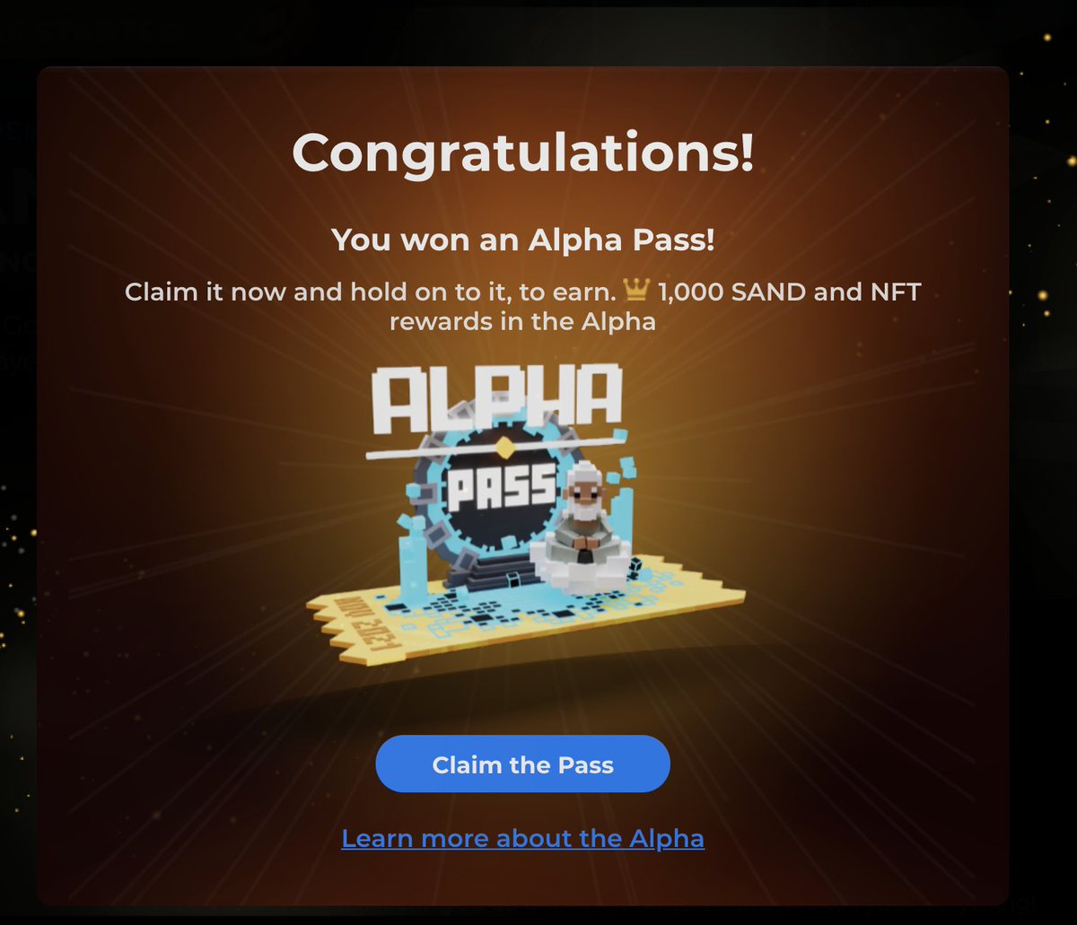 **Voxo + <a href="/TheSandboxGame/">The Sandbox</a> Alpha Pass GIVEAWAY**

Voxo Draw (0.3ETH value) - Retweet, follow us and tag a friend who is bullish on The Sandbox 🤑

Alpha Pass Draw (~2ETH+ value) - Mint a Voxo before Dec 13 bit.ly/mintvoxo + get chance to earn 1000 $SAND (~$6000+ value)