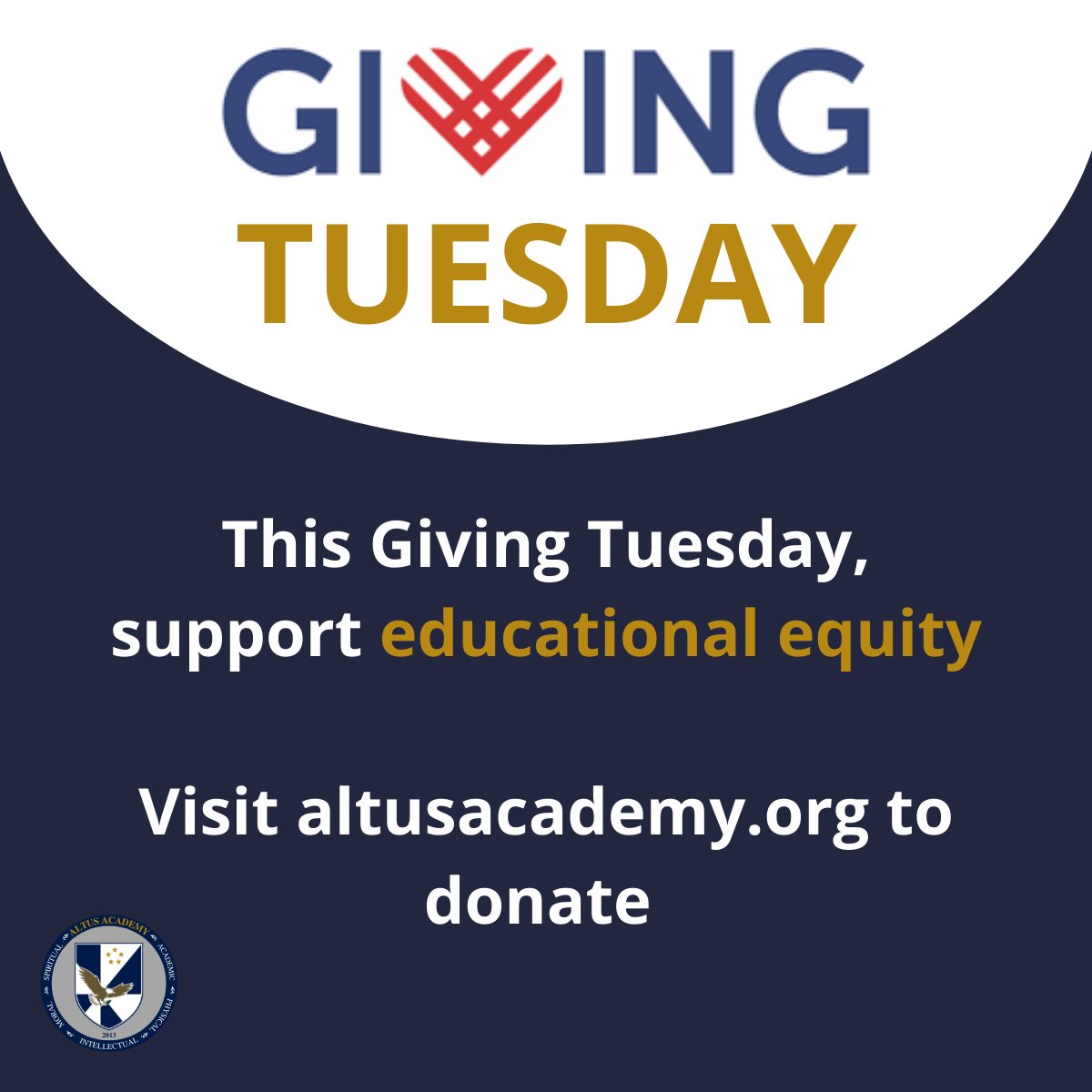 Altus_Academy's tweet photo. Today is the day to give from your ❤️ Your support helps us provide a quality private school education to students in Chicago’s underserved communities, tuition-free. 

Thank you for your support! 

#GivingTuesday2021 #education #nonprofit #AltusAcademy https://t.co/7pLM3vNQfR