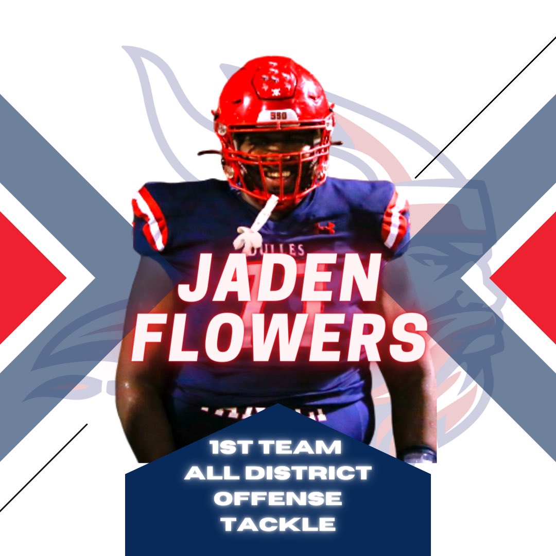 DullesFootball's tweet photo. Congratulations to Class of 2022 Senior Jaden Flowers @BIGflowers77 on earning 1st Team All District for our offense this season! #Str8Dedication https://t.co/MJNtkuDlPs
