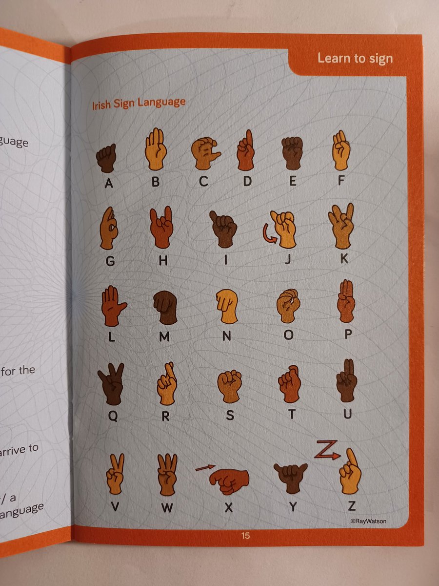 Illustratoray's tweet photo. About time a "passport" is useful during this pandemic! The passport (pictured) has my illustration of the alphabet in ISL. The passport is being used in 500+ schools, to encourage children to learn a new language. I hope this will inspire children to learn ISL. https://t.co/RjY0uJYv03