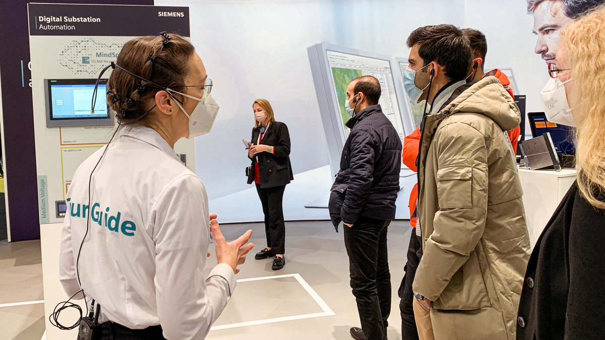 SiemensInfra's tweet photo. Interviews, tours, and lots of good talks on the first day of #EnlitEurope. Did you visit us already? If not, get your free ticket on https://t.co/nphU60b8k9 and come by! Our presence is all about accelerating the #EnergyTransition with digital technologies. https://t.co/n7zmdPi8Uv