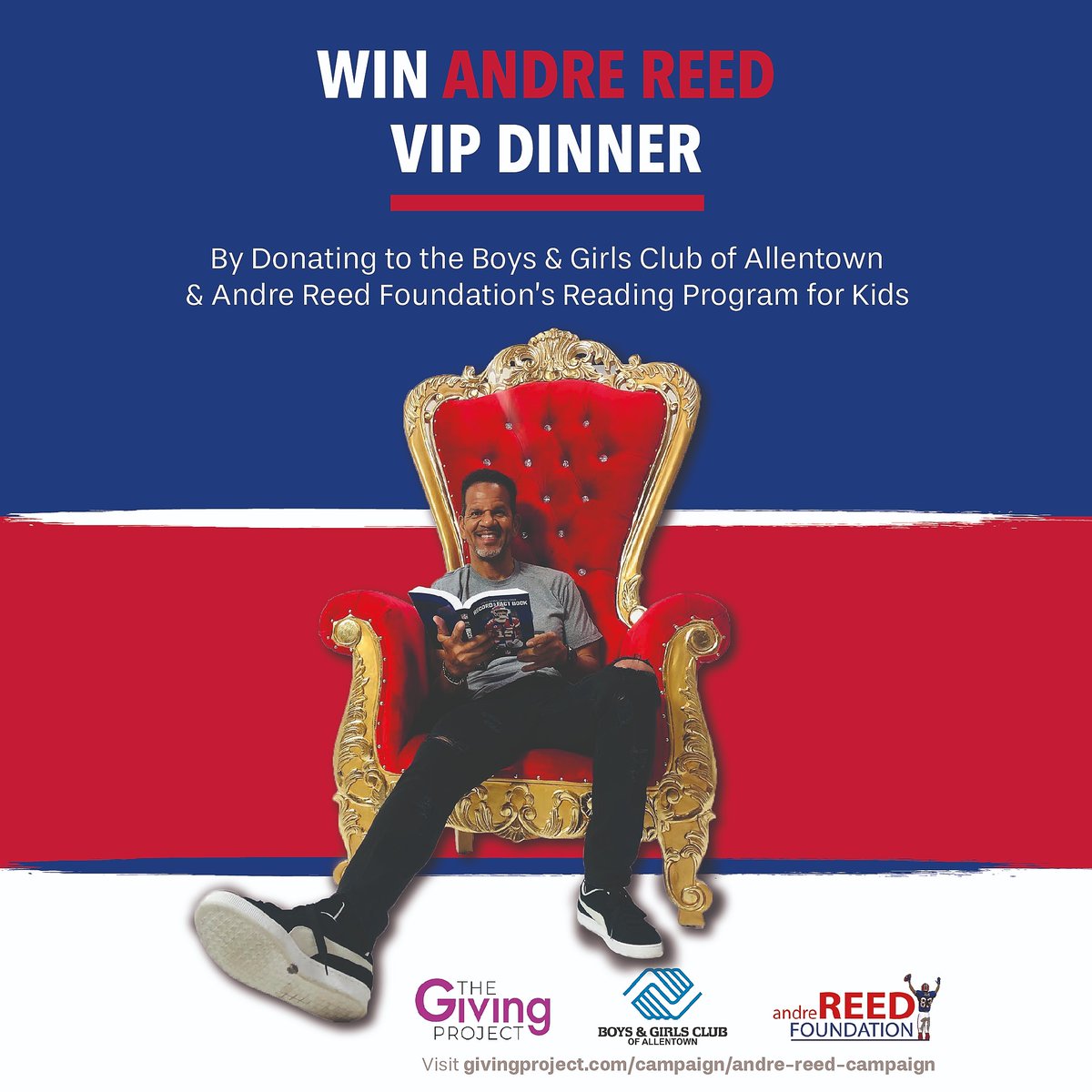 insight_comm1's tweet photo. It's Giving Tuesday, and you have the chance to support a good cause and win a VIP Experience like no other! One of our clients, The Giving Project, has teamed up with Buffalo Bills great and Hall of Famer Andre Reed. Enter the sweepstakes here: https://t.co/QAp4Wk2cDP https://t.co/9XjJusCEG4