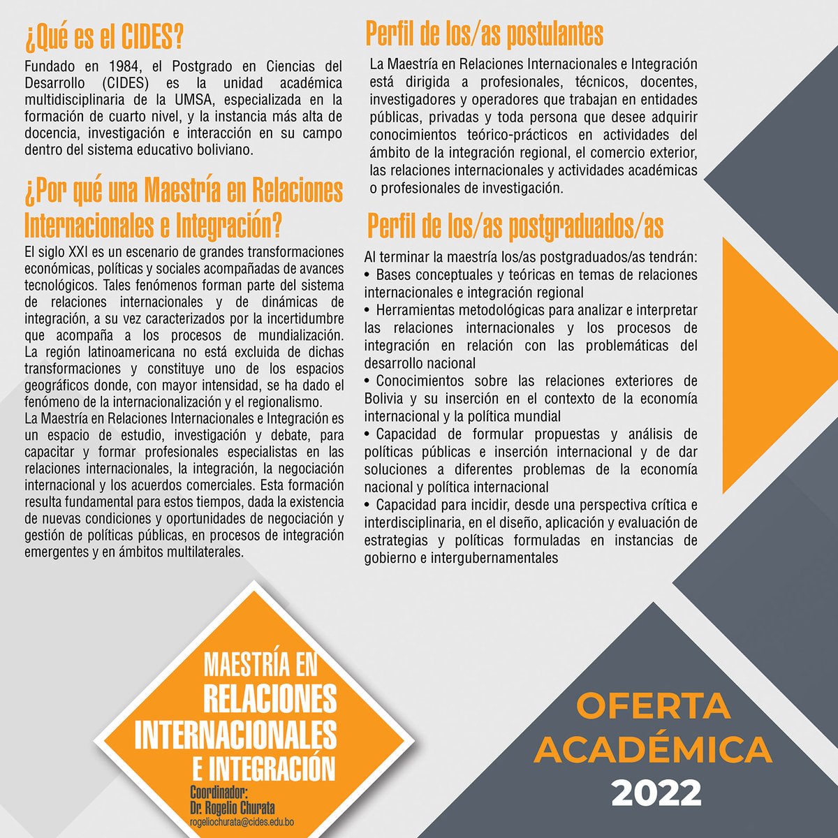 UmsaCides's tweet photo. MAESTRÍAS 2022
Postula online en: 👇🏼
https://t.co/SQ0GLtt2XA https://t.co/CKoIMaryRN