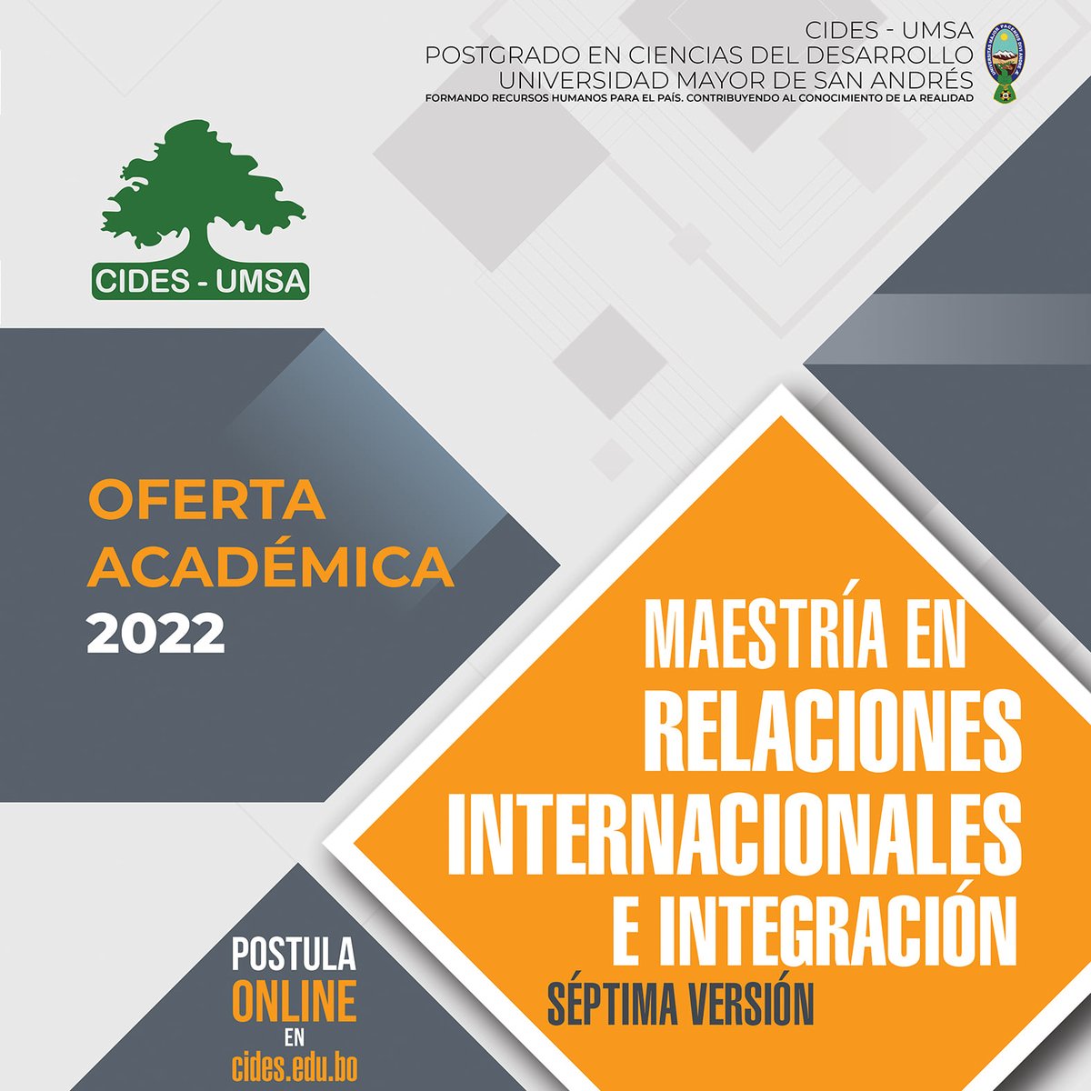 UmsaCides's tweet photo. MAESTRÍAS 2022
Postula online en: 👇🏼
https://t.co/SQ0GLtt2XA https://t.co/CKoIMaryRN