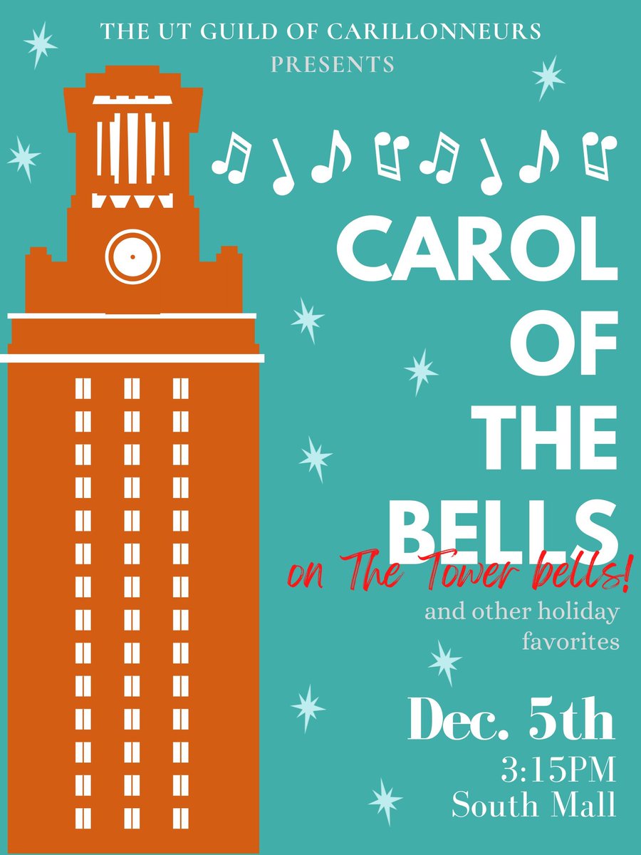 TexasCarillon's tweet photo. Come listen to our holiday concert this Sunday, December 5th, at 3:15 PM! https://t.co/eaYgdjzkNt