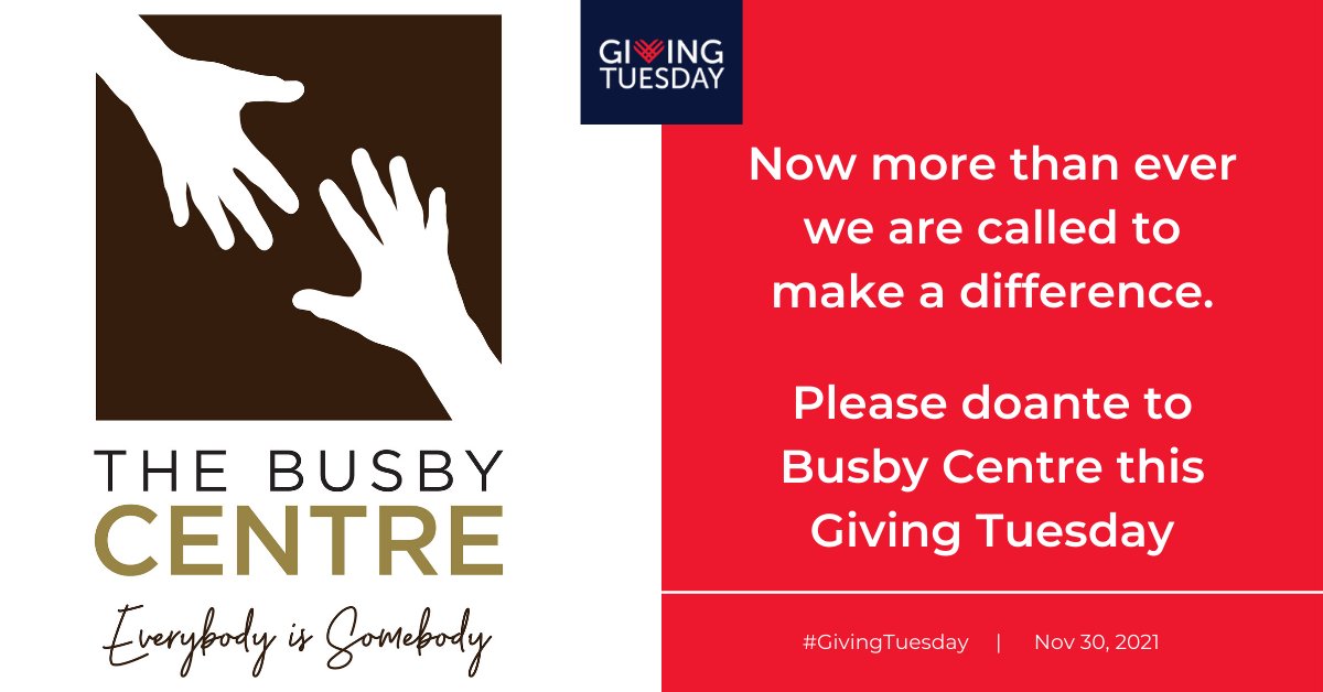 BusbyCentre's tweet photo. Today is Giving Tuesday! Your donation will support those who access our services daily. 

Please donate at https://t.co/6awhh8bVas https://t.co/TsB4QDVT8y