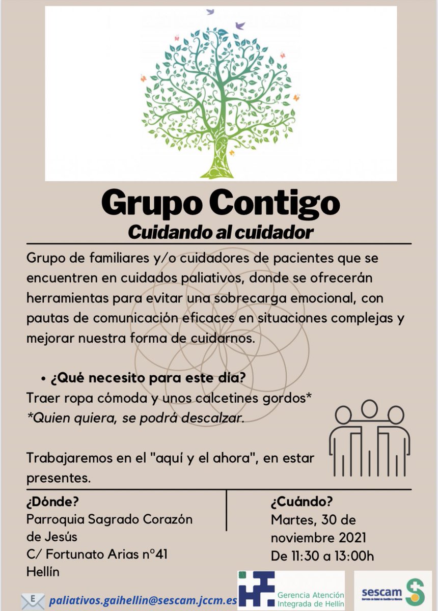 paliativhellin's tweet photo. Hoy hemos tenido la segunda reunión del grupo de cuidadores “Contigo”. Un grupo que nace desde el respeto y el acompañamiento. https://t.co/tf0J8xcIVT