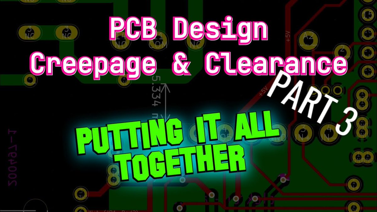 MakeMagazineNL's tweet photo. 🎥PCB Clearance and Creepage Distances, Part 3: Putting it All Together
➡️Once you know the parameters that determine PCB clearance and creepage distances and their values you must apply the rules of IEC 62368 to finally get the numbers.
  https://t.co/IuWNhl1zgh  
#PCB https://t.co/vrugG70cWS