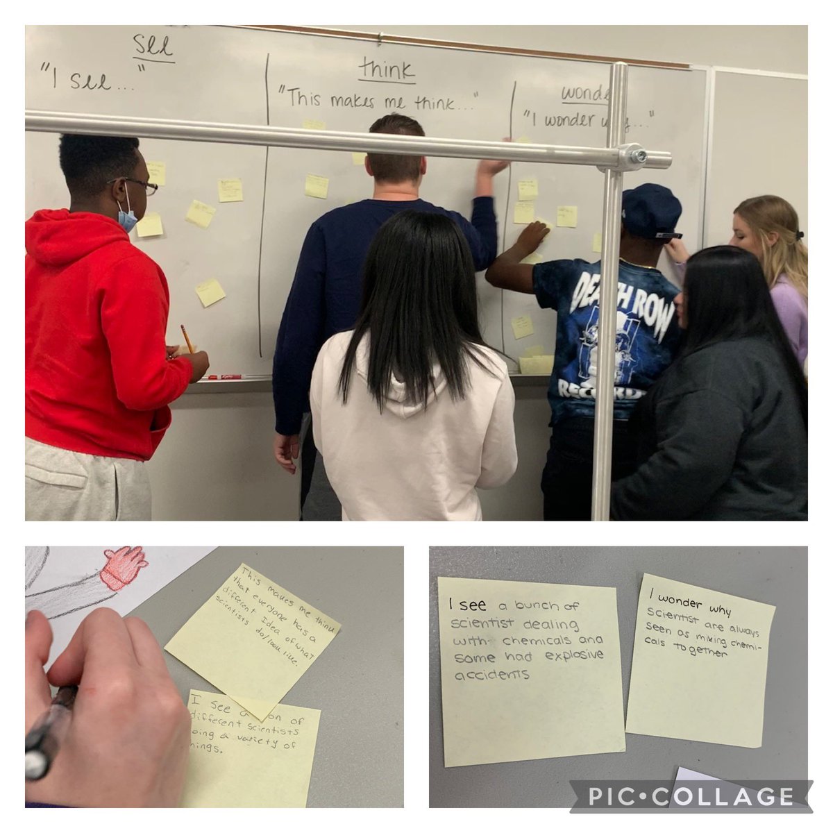 CPlochTeach's tweet photo. See, think, wonder in IPC after gallery walking #drawascientist WITH sentence stems! #languagerich #WeAreEmerson #WeAreMavericks https://t.co/Nnz5etOFGM