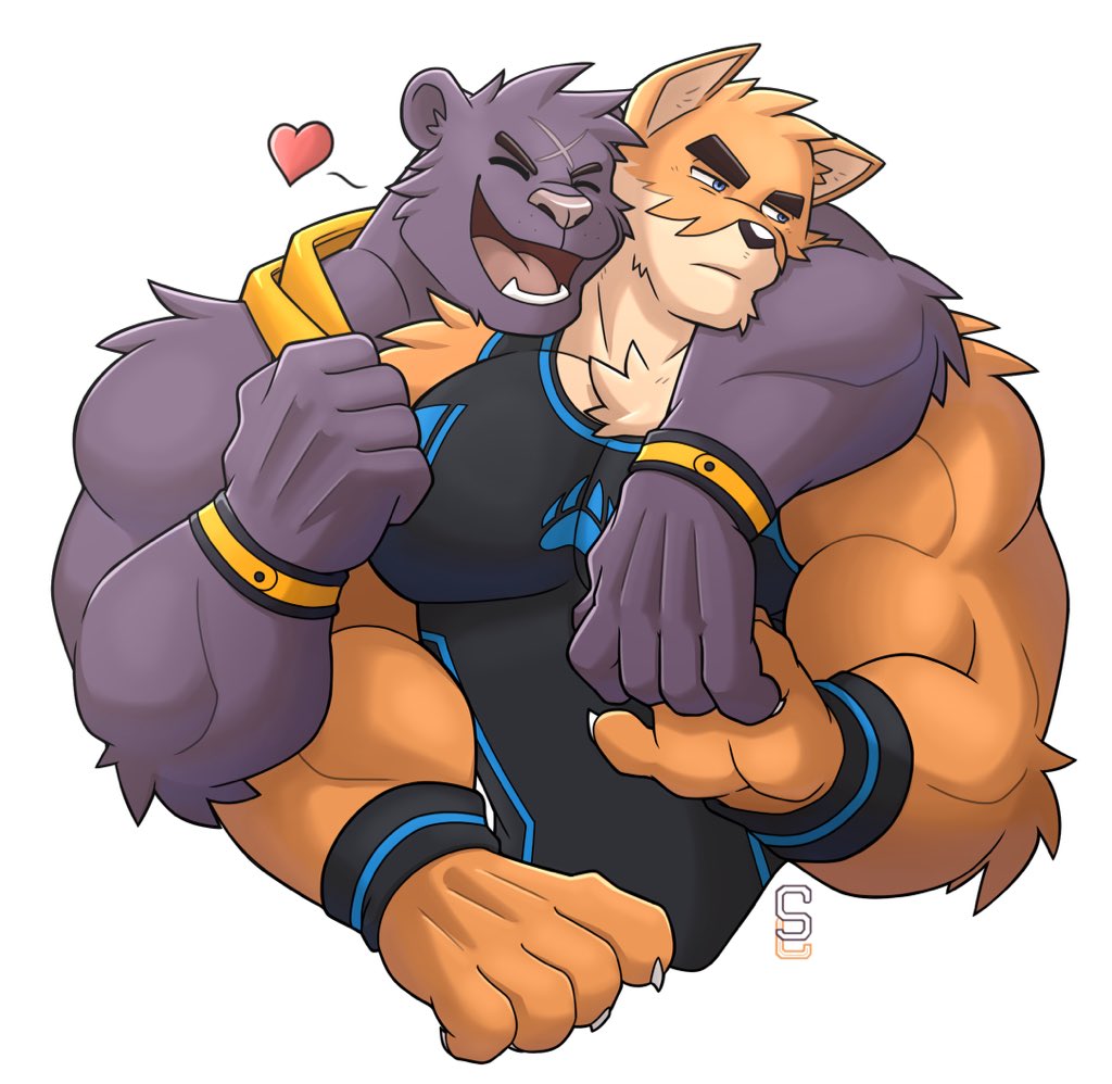 Fanart of @arashi_takemoto characters, Otake and Ray #furry #furryart #bara...