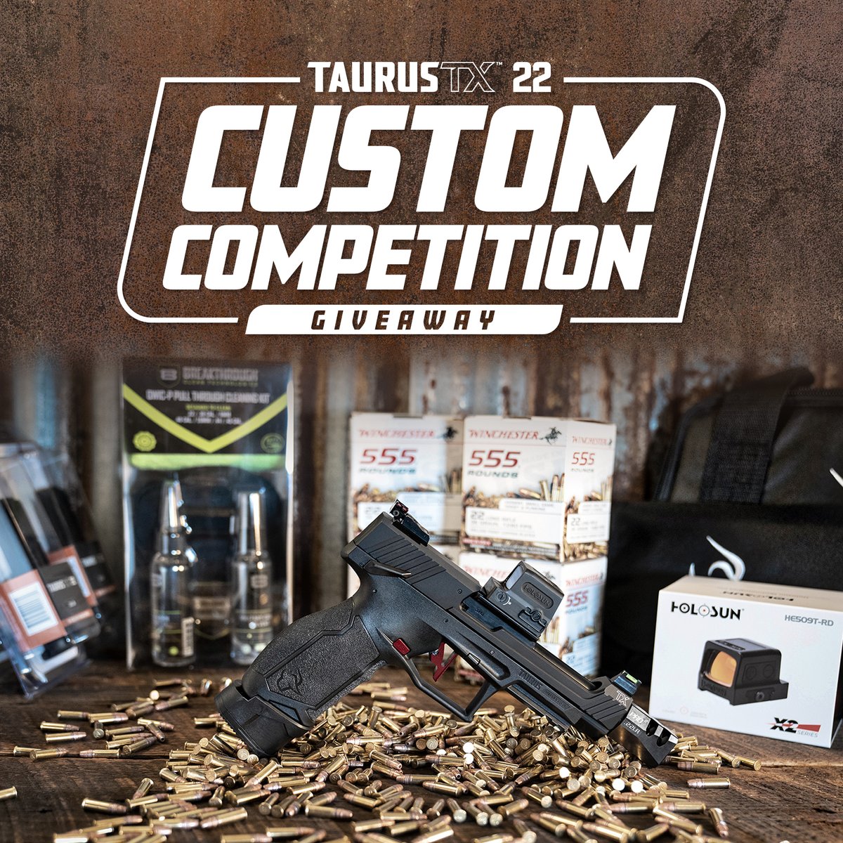 TaurusUSA's tweet image. Final hours! The TaurusTX™ 22 Custom Competition giveaway ends tonight! Ammo, accessories, swag and more from @TaurusUSA @winchester @Breakthrough_cl @holosunoptics @tandemkross and others.

Enter for your chance now--&amp;gt; bit.ly/3mLarcw
