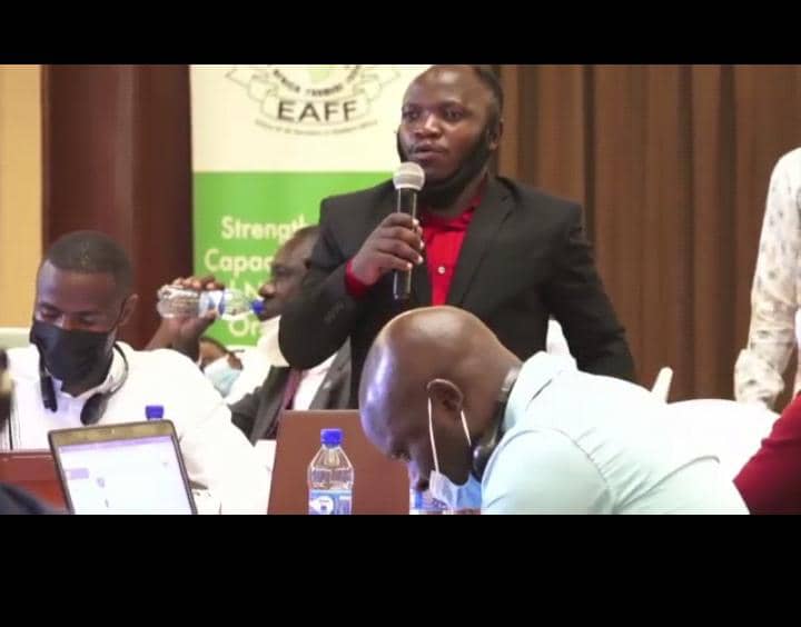 NtigurirwaThie1's tweet photo. #Agroecology4food at regional level👏 This is @Imbabazidxavio the founder and CEO of #GoldenInsectLTD presenting his projects at Easter African Farmer's Federation workshop in Kenya. #agroecologystorymap @MThacien @YaltaInitiative @JMukundente once again kudos @Imbabazidxavio https://t.co/g5Fg9l7jev