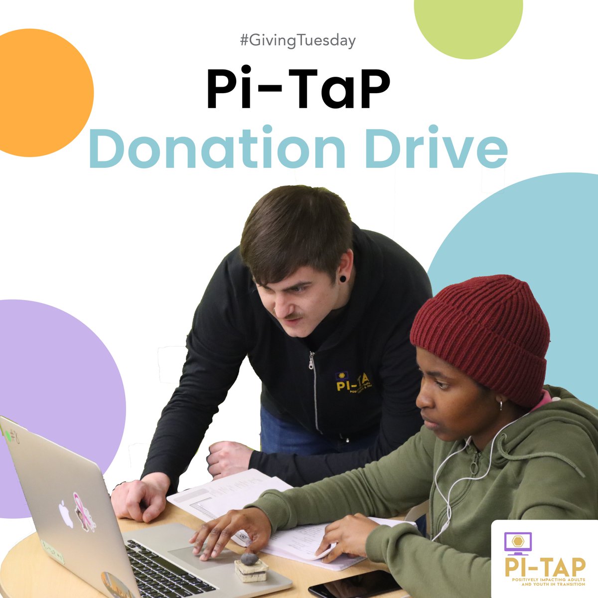 Help make the dream of a career in tech a reality for underrepresented groups!

Donate today at: pi-tap.org/donate
.
.
#GivingTuesday #nonprofit #donate #fundraiser #supportDEI #DEI
