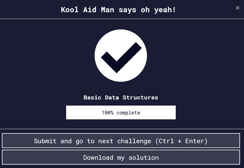 myself_sohel_'s tweet photo. #day54 of #100DaysOfCode
- Done Basic Data Structure.
-Done Basic Algorithms Scripting
#freeCodeCamp #slowbutconsistent
#learning #consistency https://t.co/FYNDykpAei