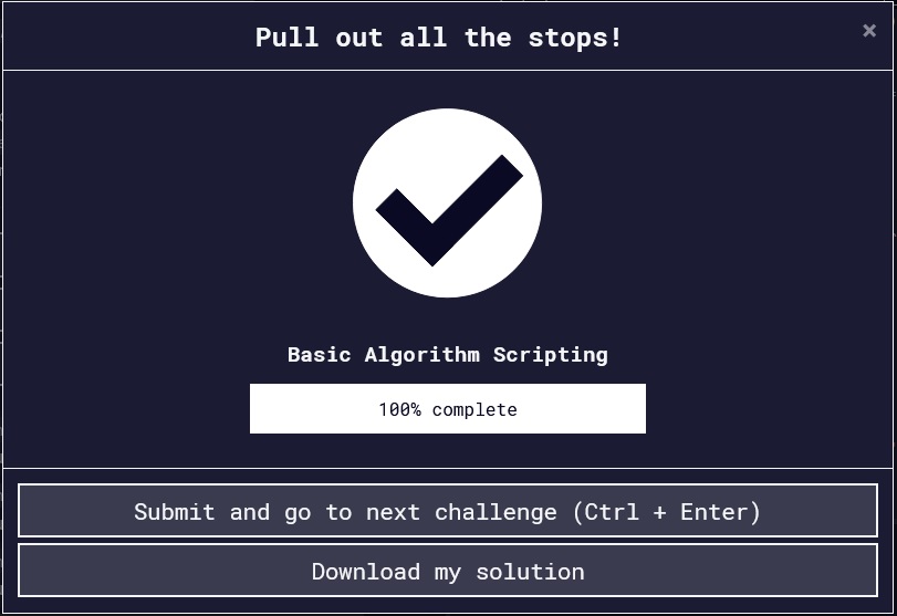 myself_sohel_'s tweet photo. #day54 of #100DaysOfCode
- Done Basic Data Structure.
-Done Basic Algorithms Scripting
#freeCodeCamp #slowbutconsistent
#learning #consistency https://t.co/FYNDykpAei