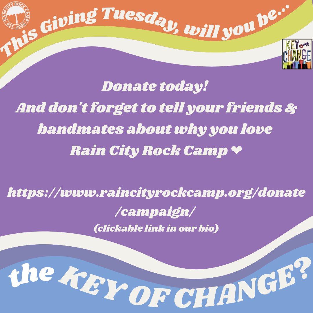 raincityrock's tweet photo. #GivingTuesday By making a gift of $22 today, you can help us unlock new possibilities for 2022! Join hundreds of supporters, investing in an equitable world that celebrates creativity, embraces authenticity, and values all voices. #keyofchange 

https://t.co/SCvJZLs3dc https://t.co/1YycocmCnj